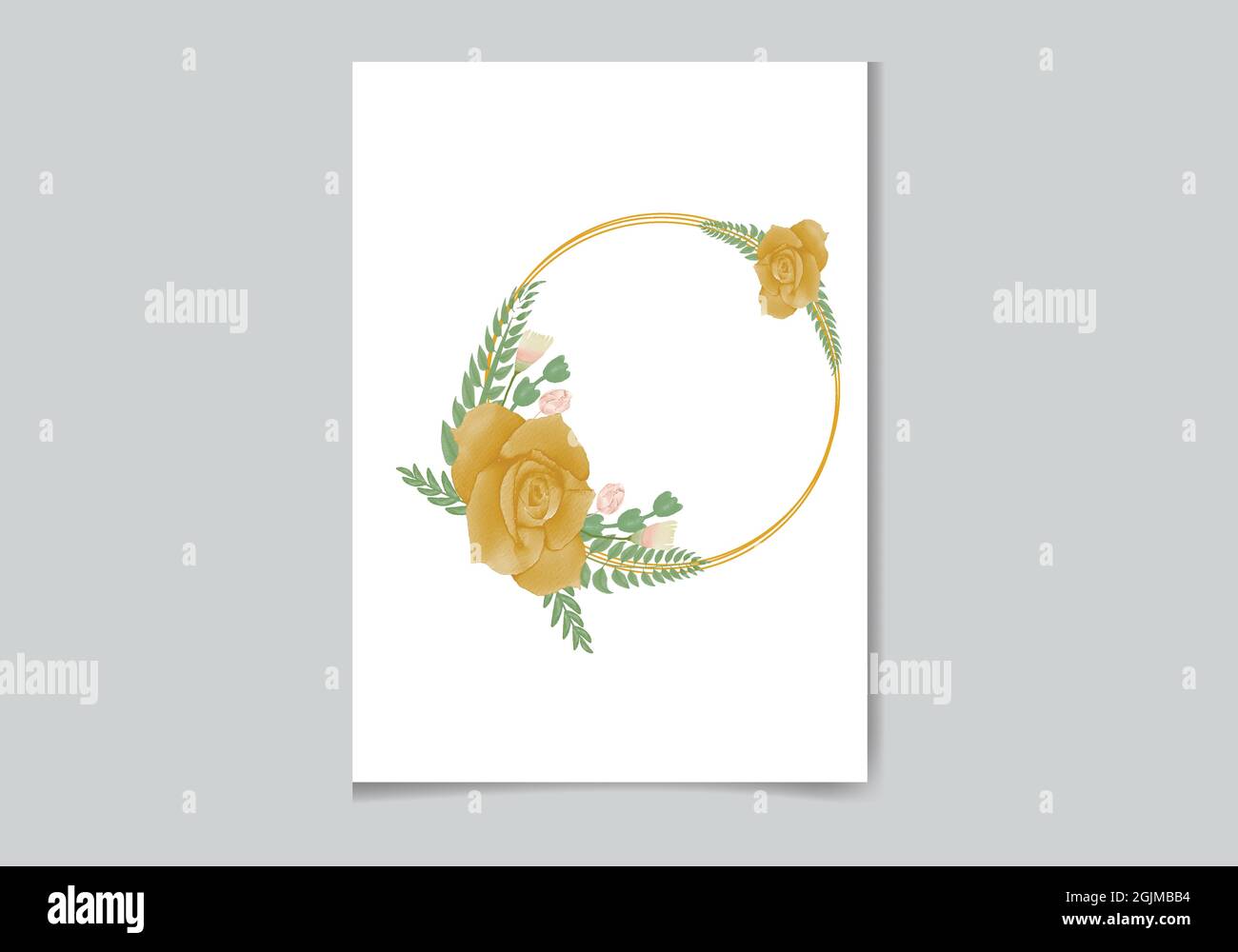 Bello digitale dipinto a mano femminile acquerello Design della cornice floreale Premium Illustrazione Vettoriale