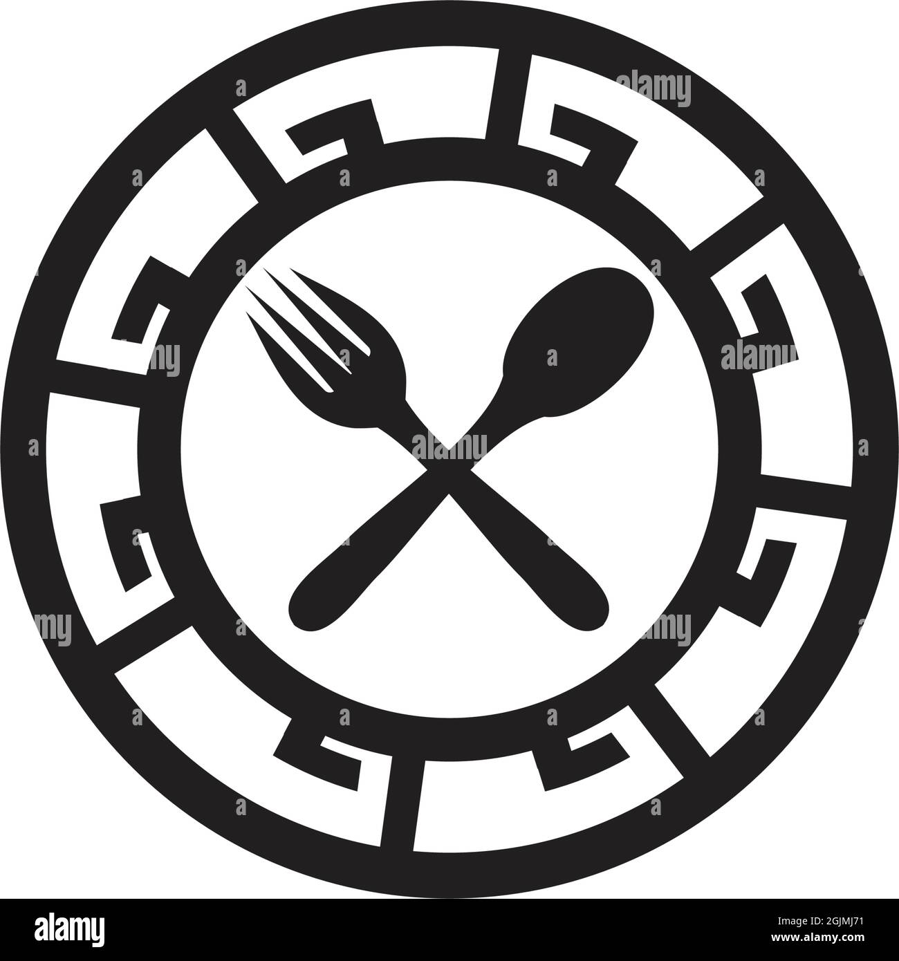 Modello vettoriale di ispirazione per il design del logo del ristorante Illustrazione Vettoriale
