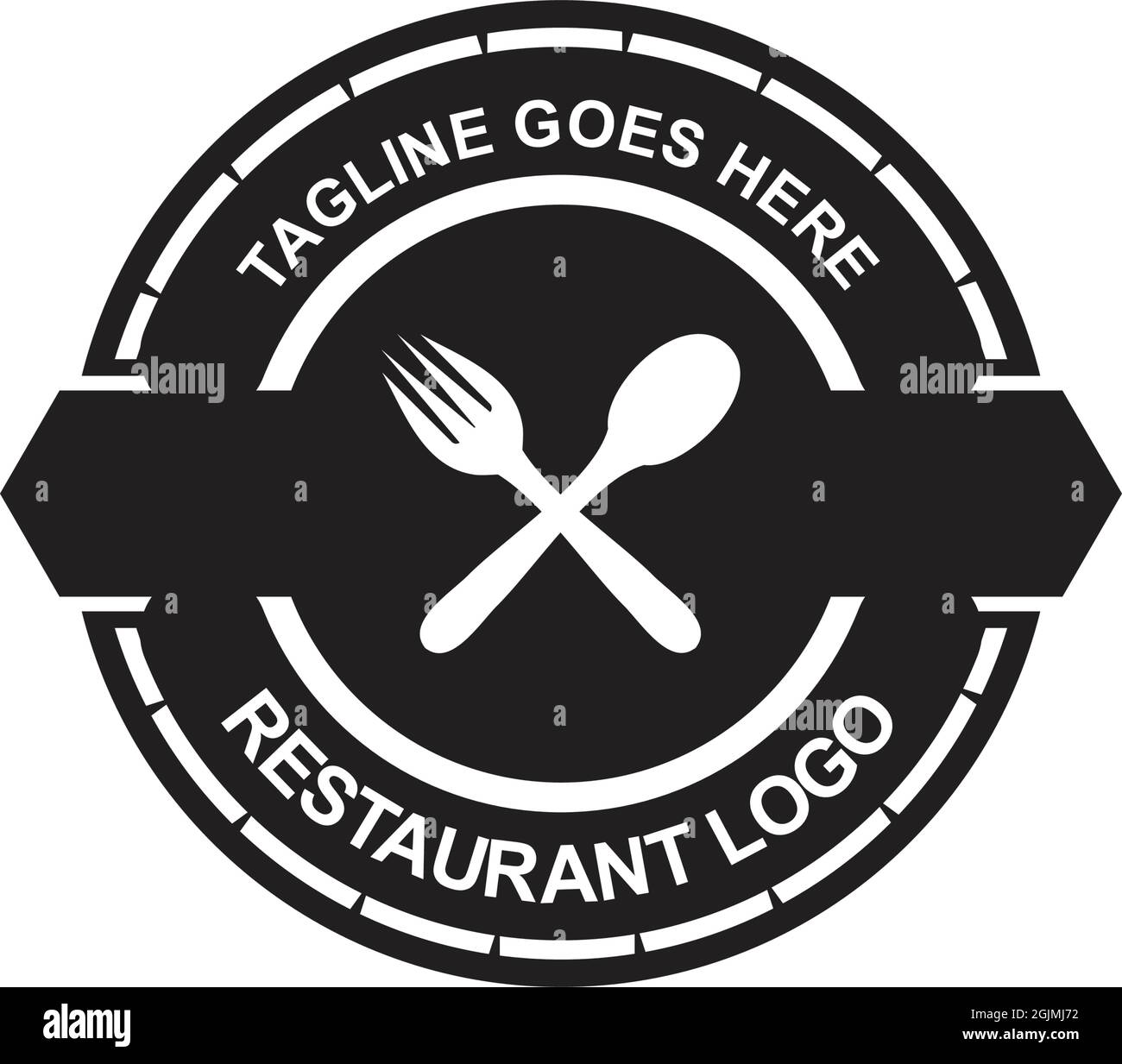 Modello vettoriale di ispirazione per il design del logo del ristorante Illustrazione Vettoriale