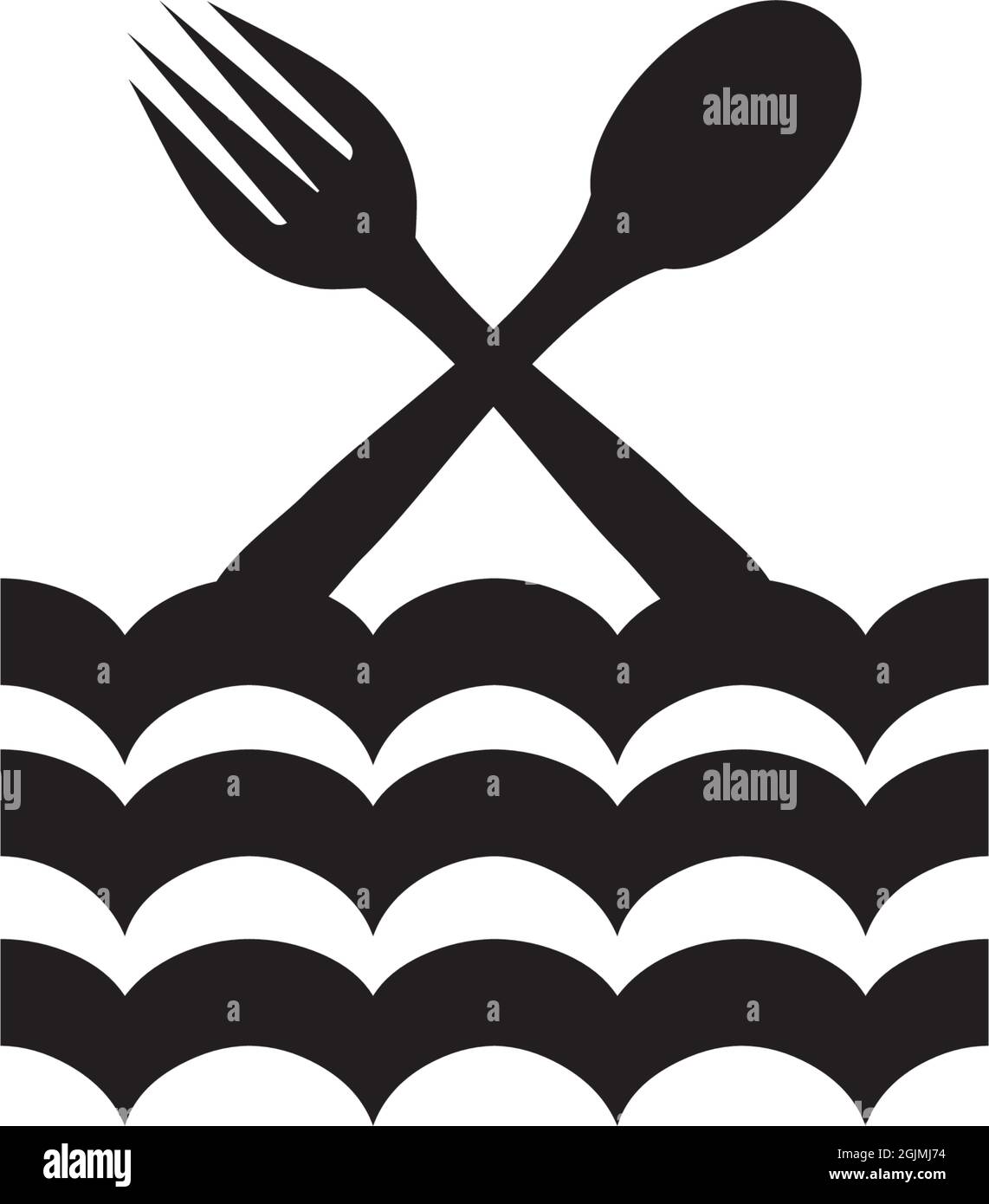 Modello vettoriale di ispirazione per il design del logo del ristorante Illustrazione Vettoriale
