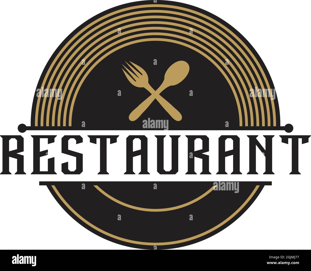 Modello vettoriale di ispirazione per il design del logo del ristorante Illustrazione Vettoriale