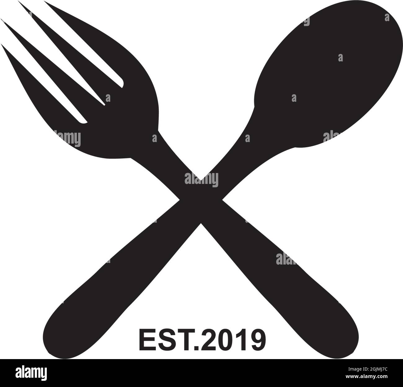 Modello vettoriale di ispirazione per il design del logo del ristorante Illustrazione Vettoriale