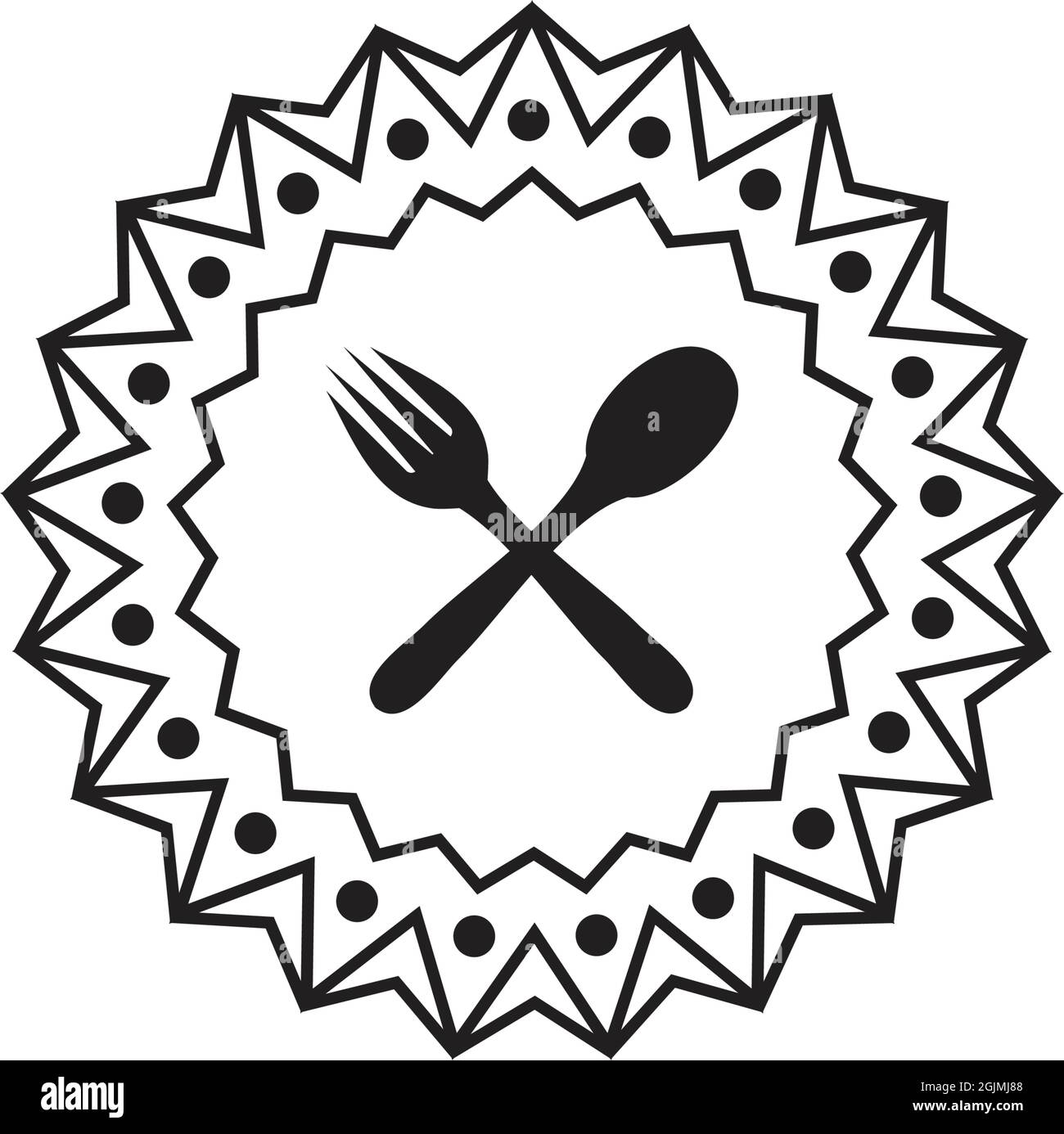Modello vettoriale di ispirazione per il design del logo del ristorante Illustrazione Vettoriale