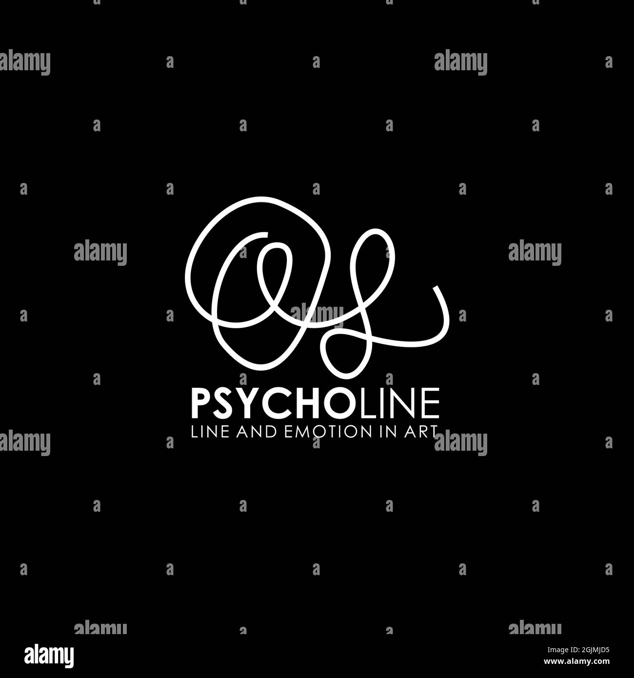 Modello vettoriale di illustrazione del logo Psycholine Illustrazione Vettoriale