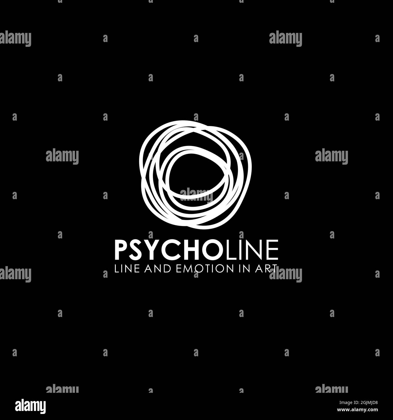 Modello vettoriale di illustrazione del logo Psycholine Illustrazione Vettoriale