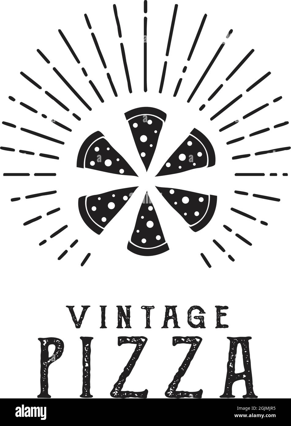 Modello vettoriale icona logo ristorante pizza Illustrazione Vettoriale