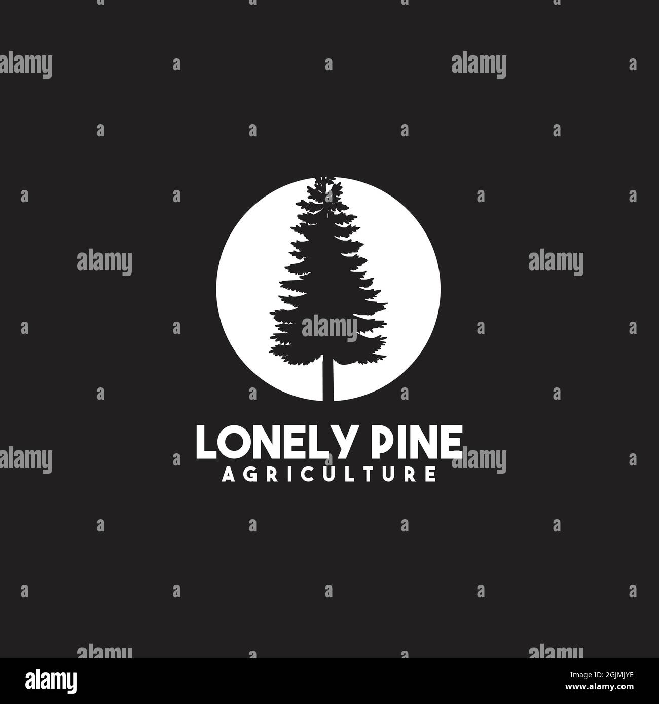 Modello vettoriale per la progettazione di icone di alberi di pino Illustrazione Vettoriale