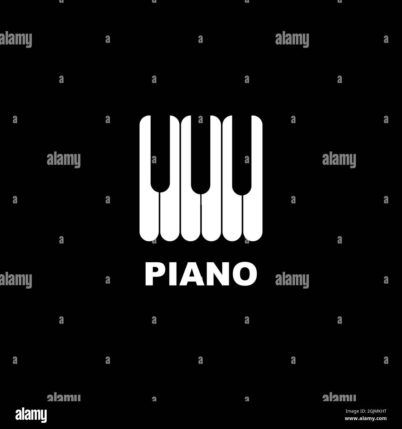 Modello di illustrazione vettoriale del logo piano per strumenti musicali Illustrazione Vettoriale