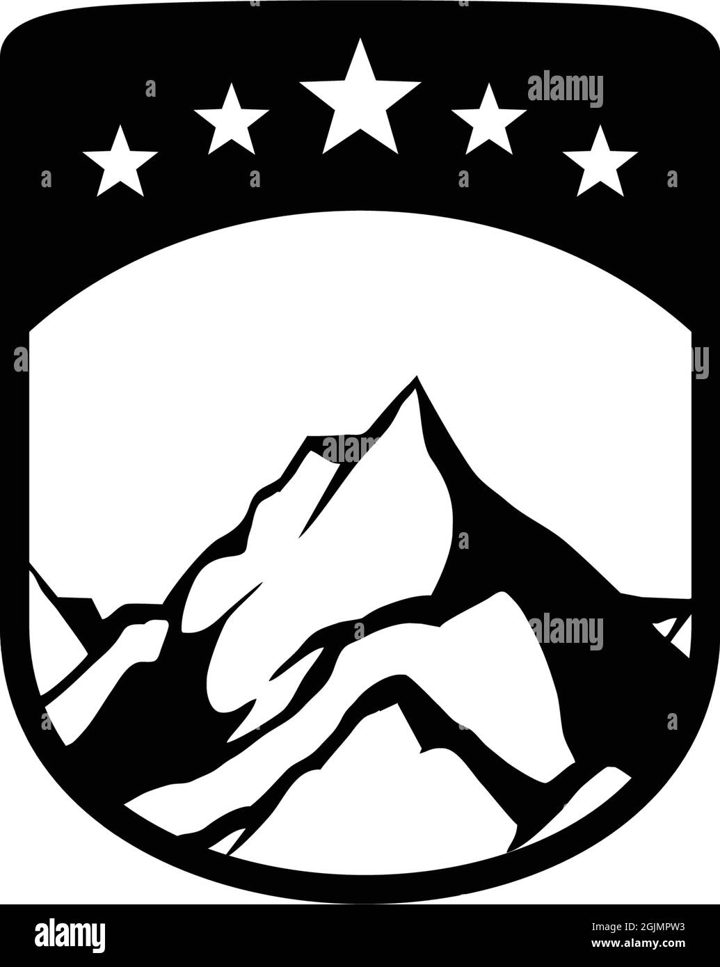 Modello di illustrazione vettoriale ispirazione logo icona Mountain Illustrazione Vettoriale