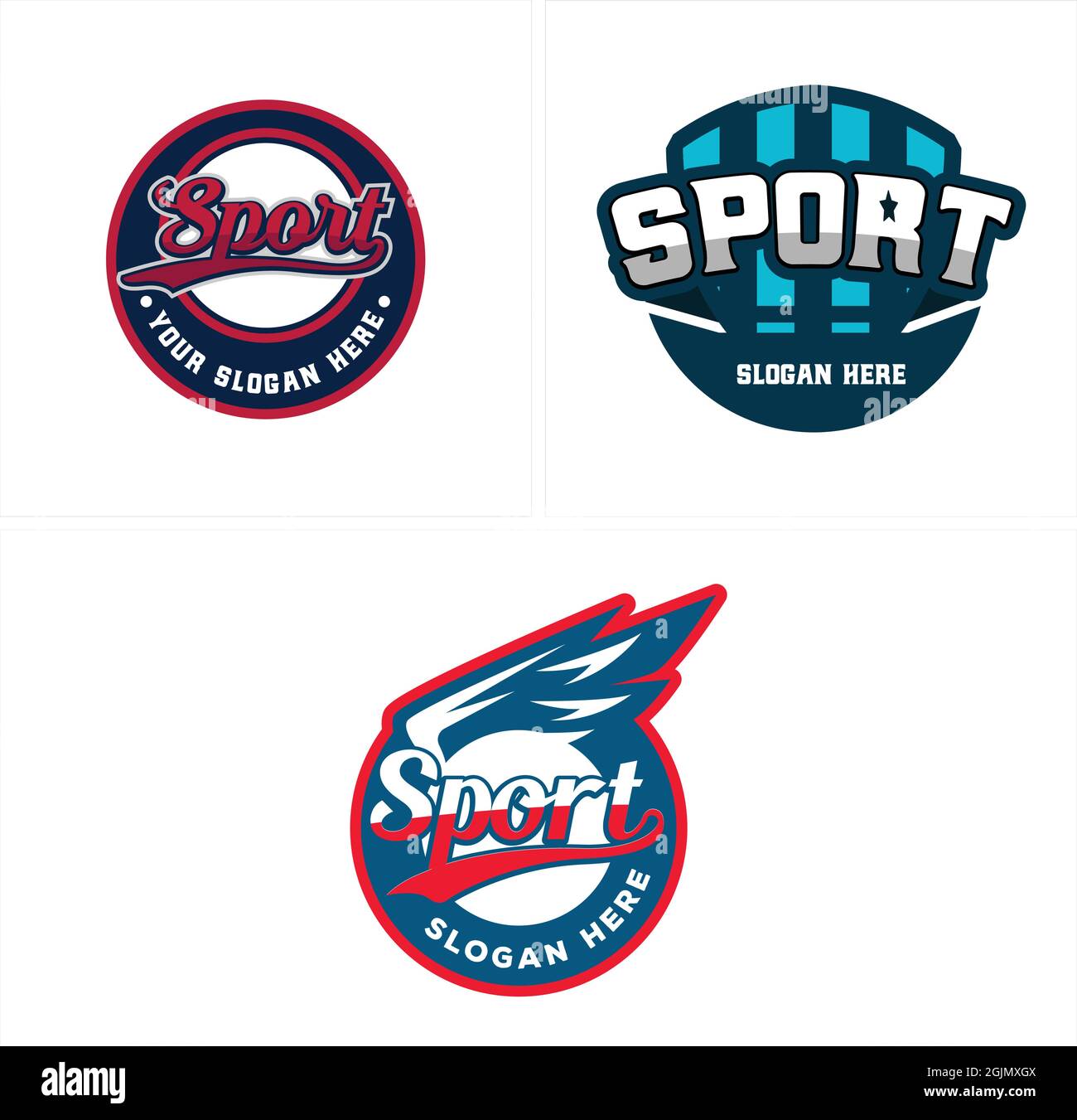 Logo con emblema sportivo Illustrazione Vettoriale