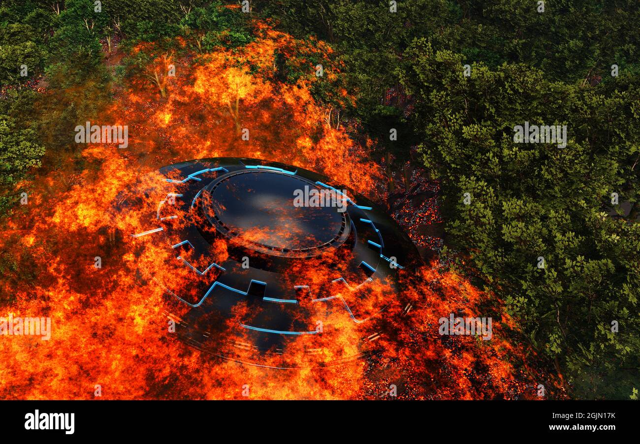 UFO crash site Foto Stock