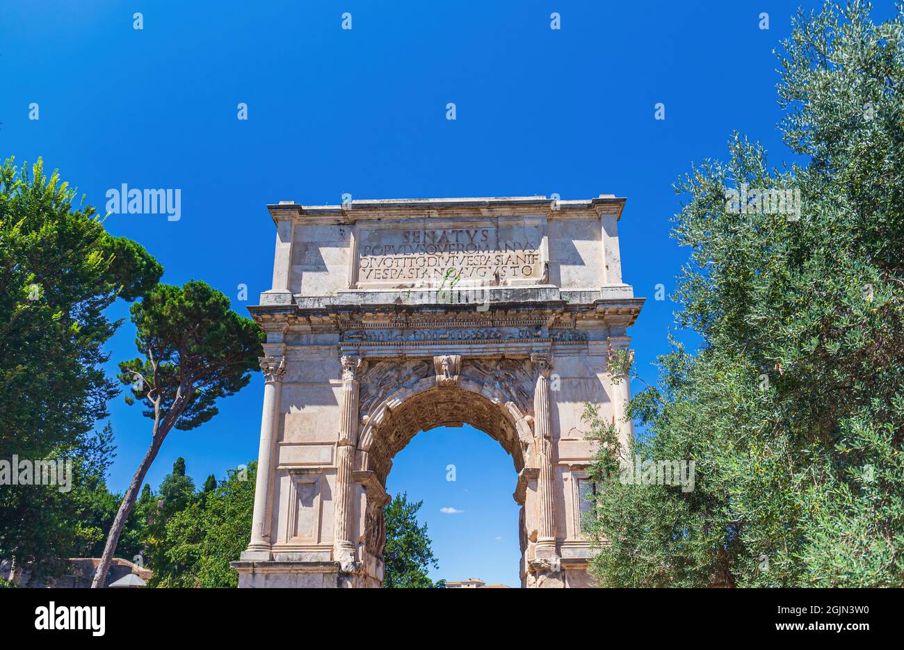 Arco di Tito sulla Via Sacra, Roma, Italia Foto Stock