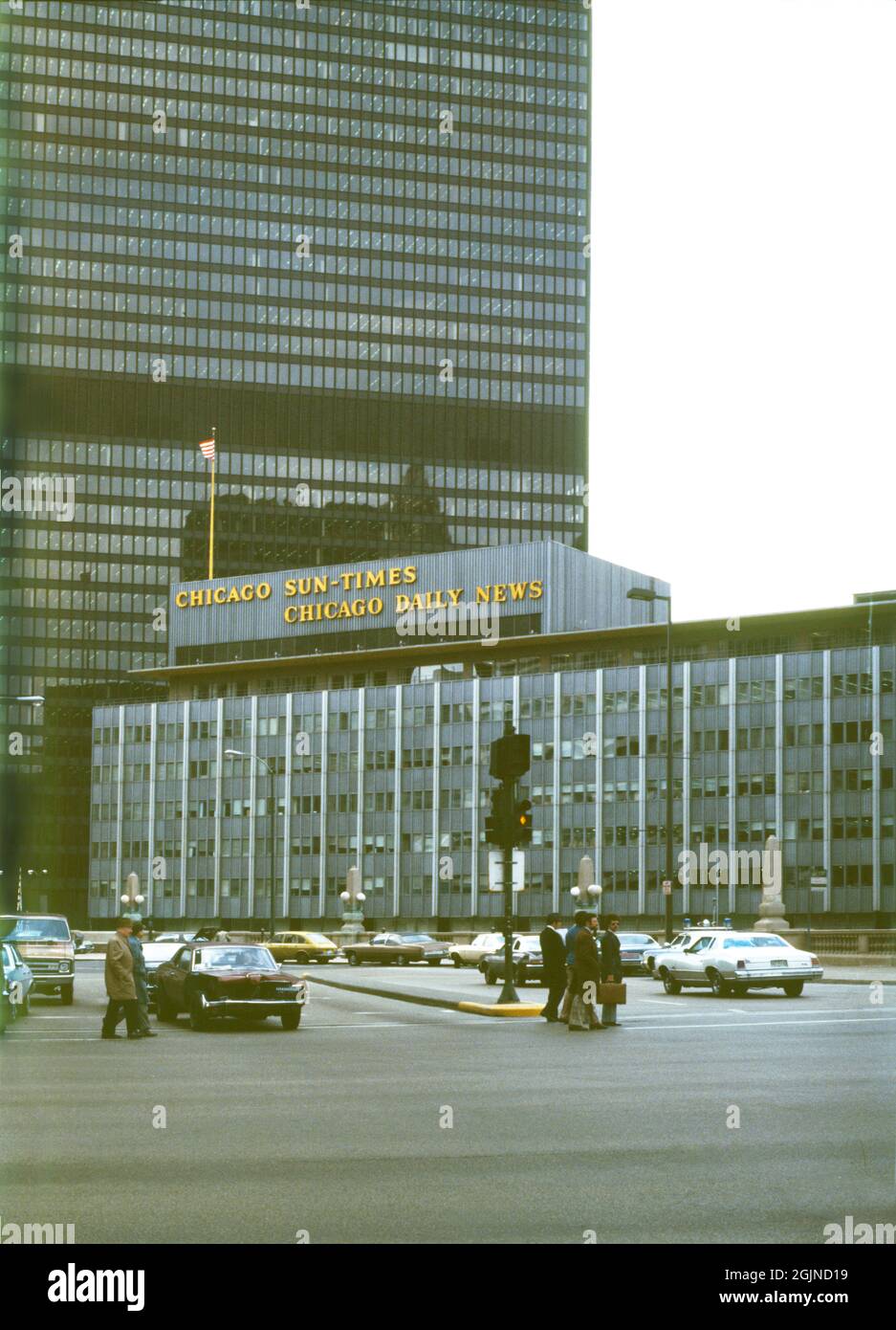 Chicago Sun-Times, Chicago Daily News, Chicago il, USA, aprile 1977 Foto Stock