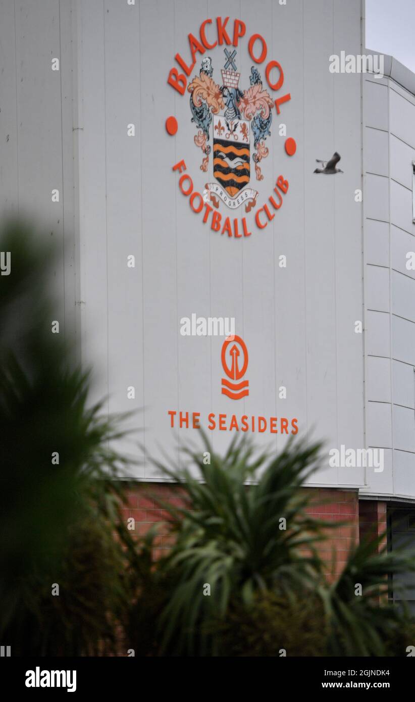 Una vista generale di Bloomfield Road, Blackpool. Data foto: Sabato 11 settembre 2021. Foto Stock