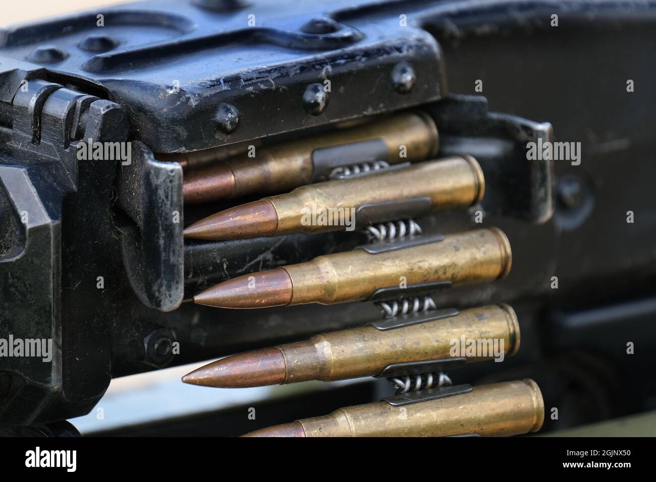 Seconda guerra mondiale munizioni mitragliatrici. Foto Stock