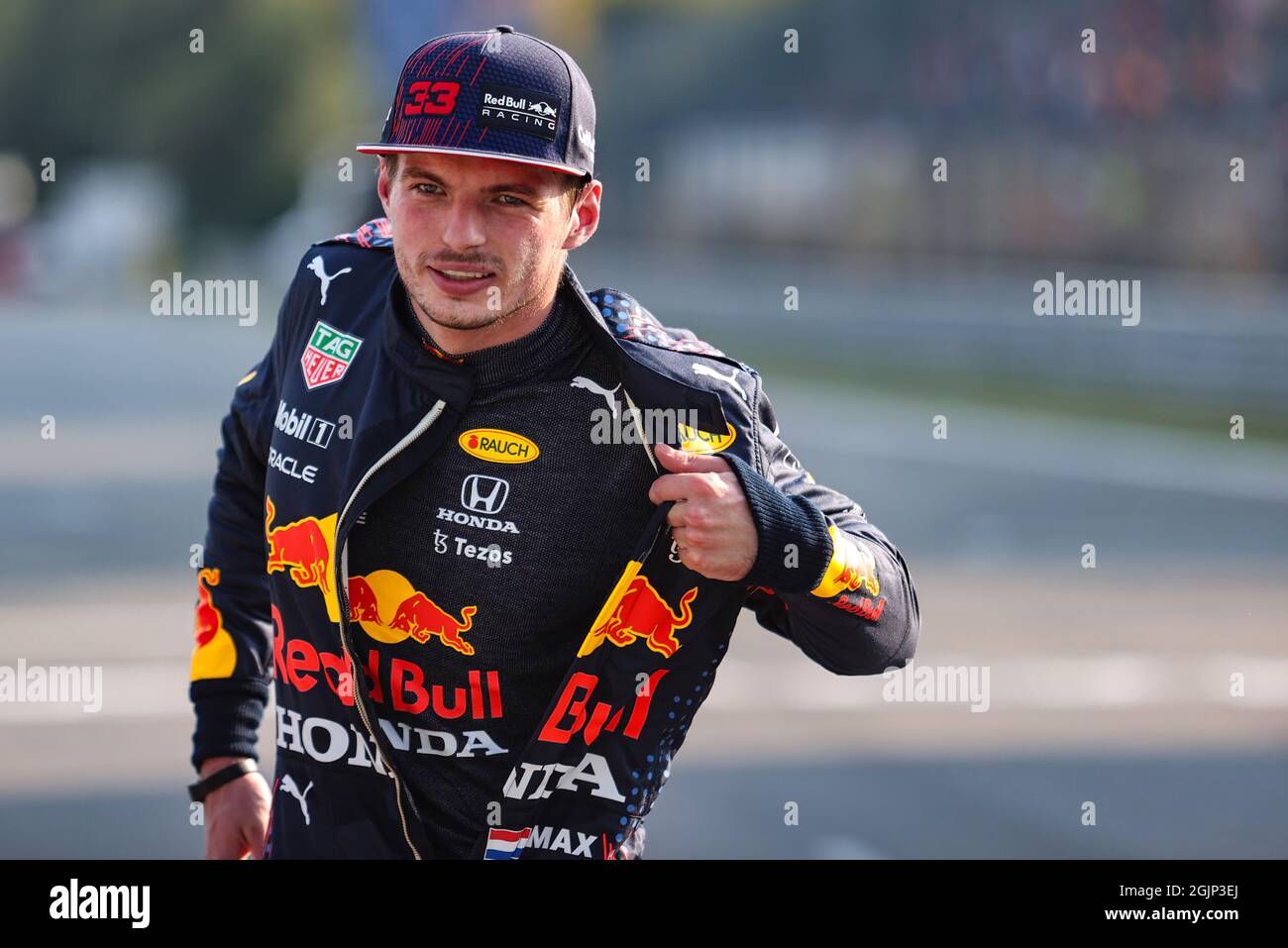 Max Verstappen (NLD) Red Bull Racing in Sprint parc ferme. 11.09.2021. Campionato del mondo formula 1, Rd 14, Gran Premio d'Italia, Monza, Italia, Giornata Sprint. Il credito fotografico dovrebbe essere: XPB/Press Association Images. Foto Stock