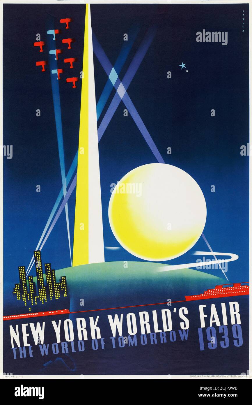 Manifesto della fiera mondiale del 1939 di New York, il mondo del futuro Foto Stock