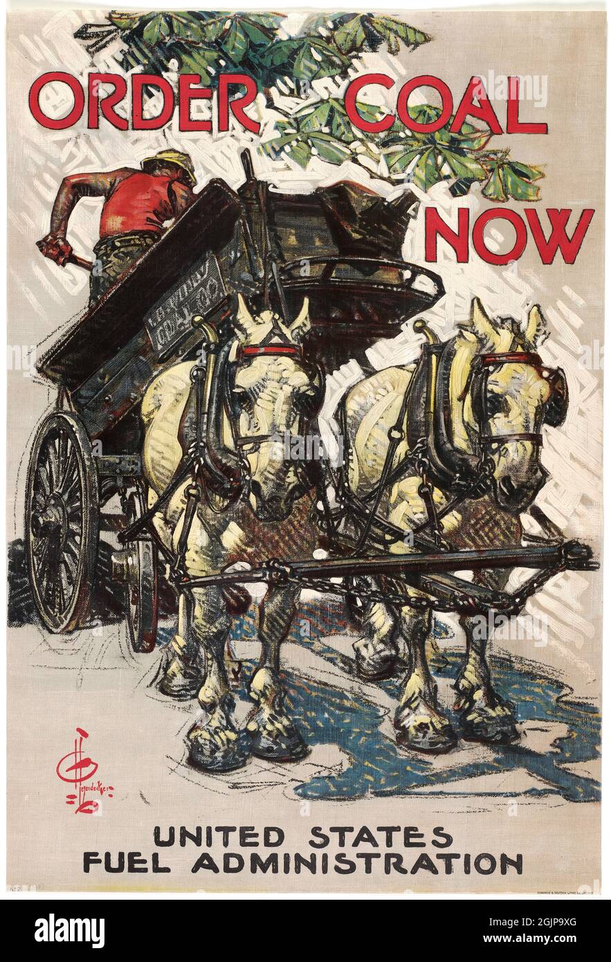 Poster WWI "Order Coal Now", United States Fuel Administration, 1918 Foto Stock