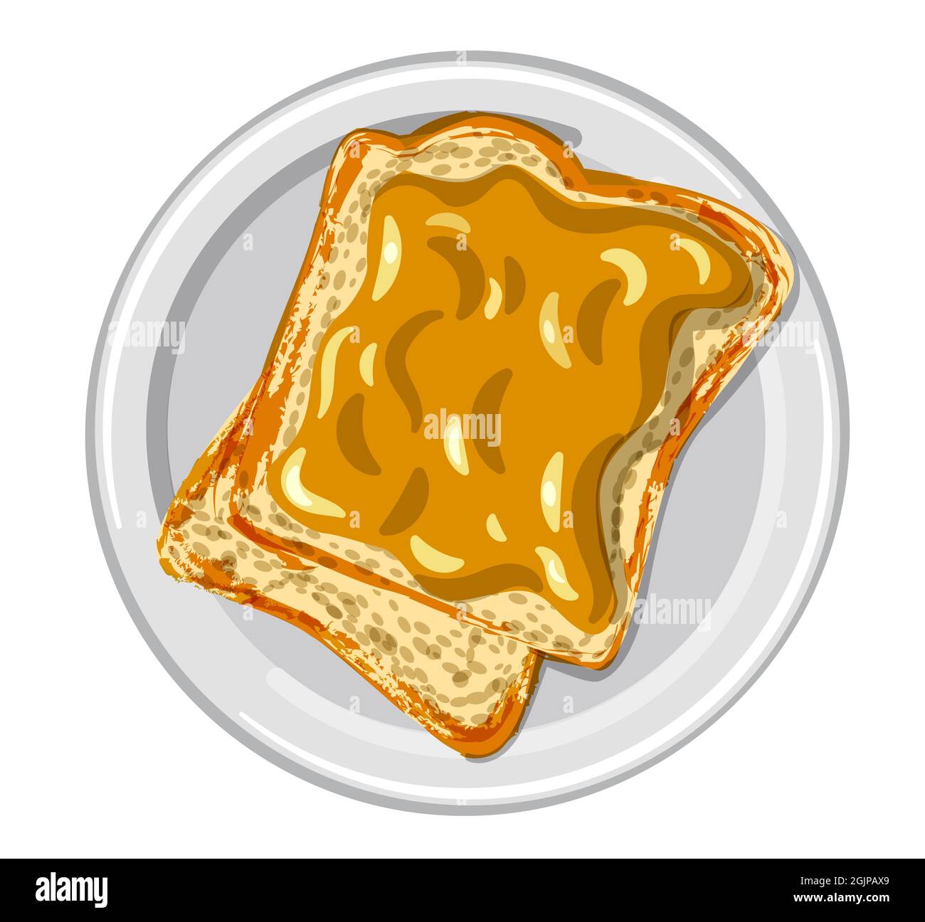 illustrazione dei sandwich con burro di arachidi su un piatto Illustrazione Vettoriale
