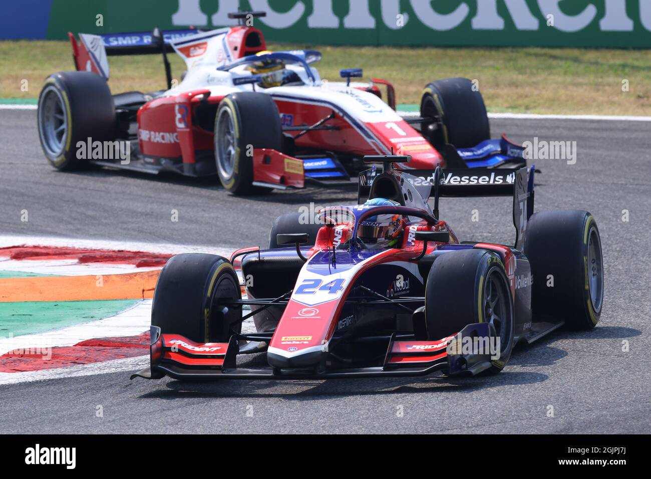 24 Viscaal Bent (nld), Trident, Dallara F2, in azione durante il 5° round del Campionato FIA di Formula 2 2021 dal 9 al 12 settembre 2021 sull'Autodromo Nazionale di Monza, a Monza, Italia - Foto Sebastiaan Rozendaal / Agenzia fotografica olandese / DPPI Foto Stock