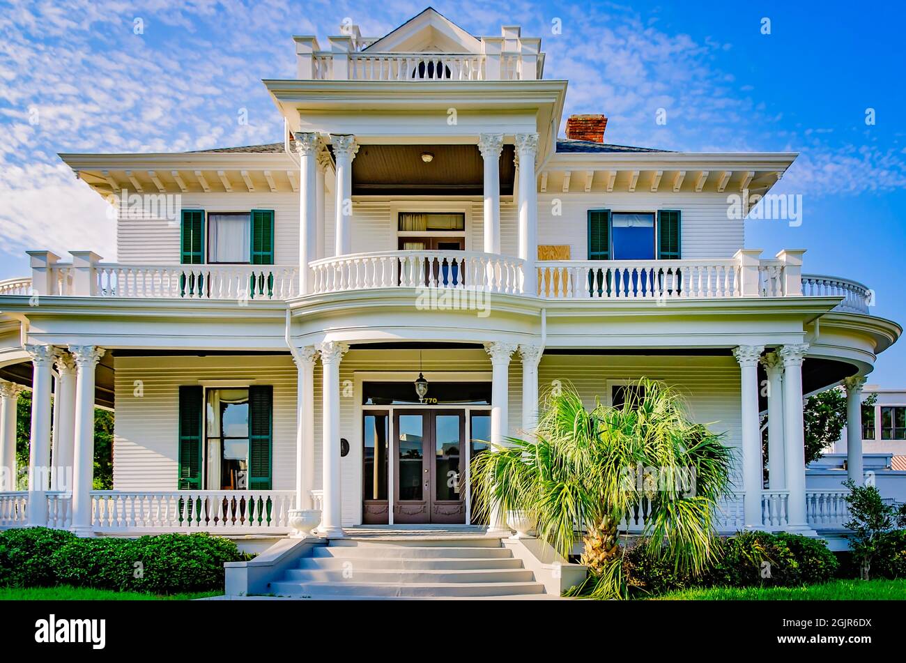 La Redding House è raffigurata, 5 settembre 2021, a Biloxi, Mississippi. La casa di Revival classica del 1908 è stata costruita per l'uomo d'affari locale Charles Redding. Foto Stock