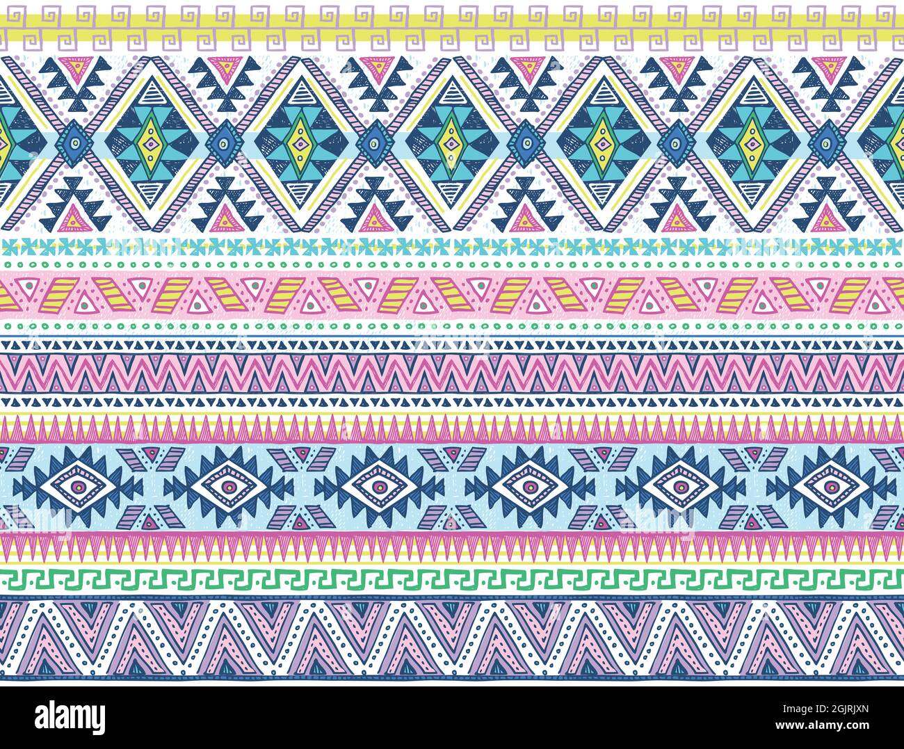 Notebook Tribal Seamless Vector Doodle Pattern Illustrazione Vettoriale