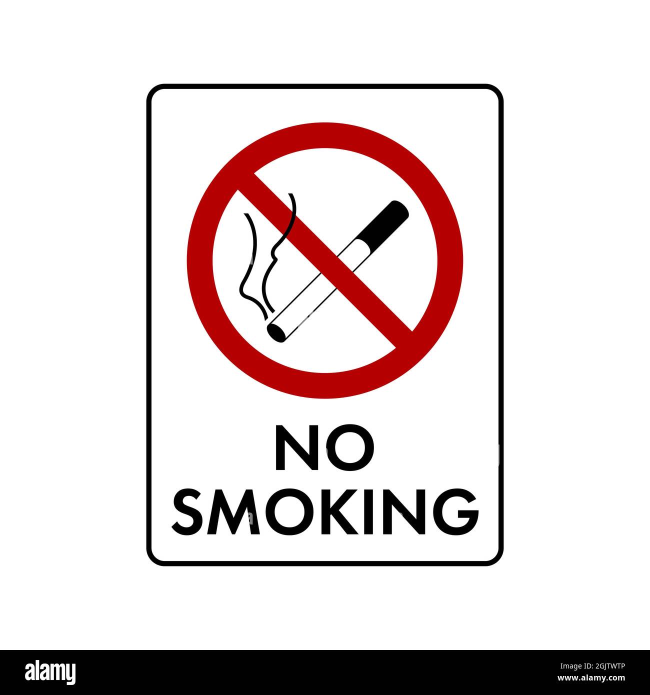 Cartello divieto di fumare sigarette. Nessun simbolo, non firmare
