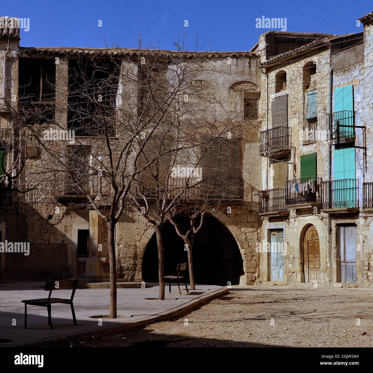 POBLA DE MALUSCA - FOTO AÑOS 60. Ubicazione: ESTERNO. PROVINCIA. Lerida. SPAGNA. Foto Stock