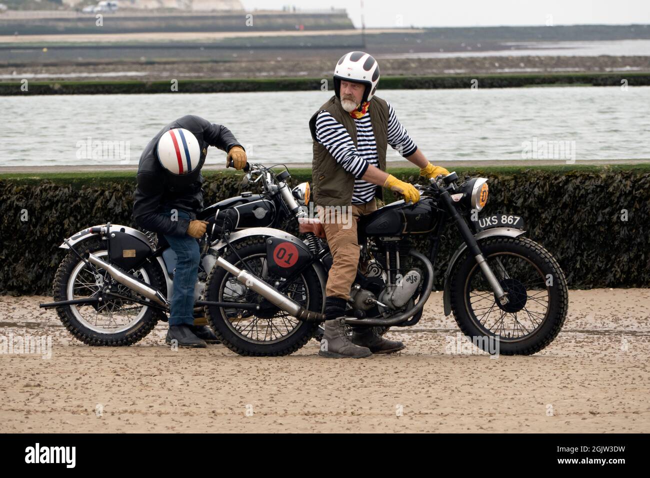 The Mile Beach Race 2021. Moto Sprint corse sulla spiaggia di sabbia Margate Thanet Kent Regno Unito Foto Stock