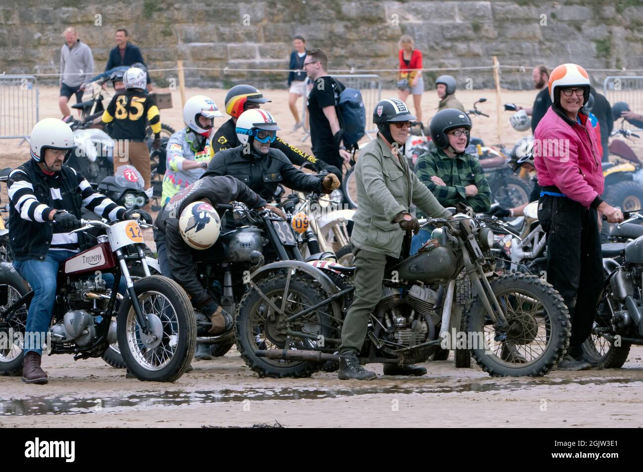 The Mile Beach Race 2021. Moto Sprint corse sulla spiaggia di sabbia Margate Thanet Kent Regno Unito Foto Stock