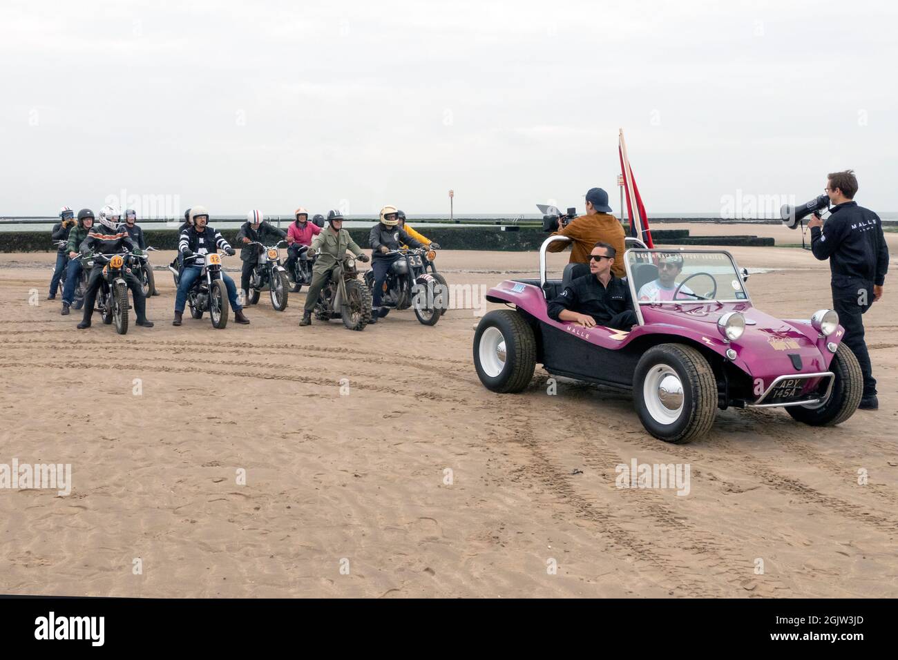 The Mile Beach Race 2021. Moto Sprint corse sulla spiaggia di sabbia Margate Thanet Kent Regno Unito Foto Stock