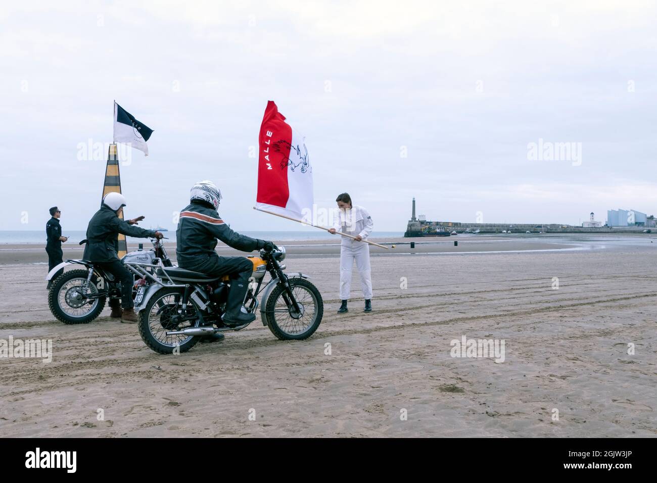 The Mile Beach Race 2021. Moto Sprint corse sulla spiaggia di sabbia Margate Thanet Kent Regno Unito Foto Stock