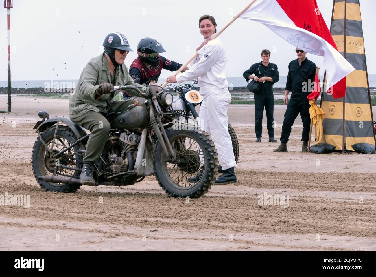 The Mile Beach Race 2021. Moto Sprint corse sulla spiaggia di sabbia Margate Thanet Kent Regno Unito Foto Stock