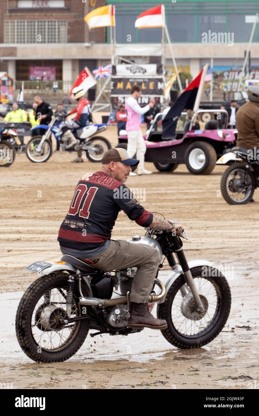 The Mile Beach Race 2021. Moto Sprint corse sulla spiaggia di sabbia Margate Thanet Kent Regno Unito Foto Stock