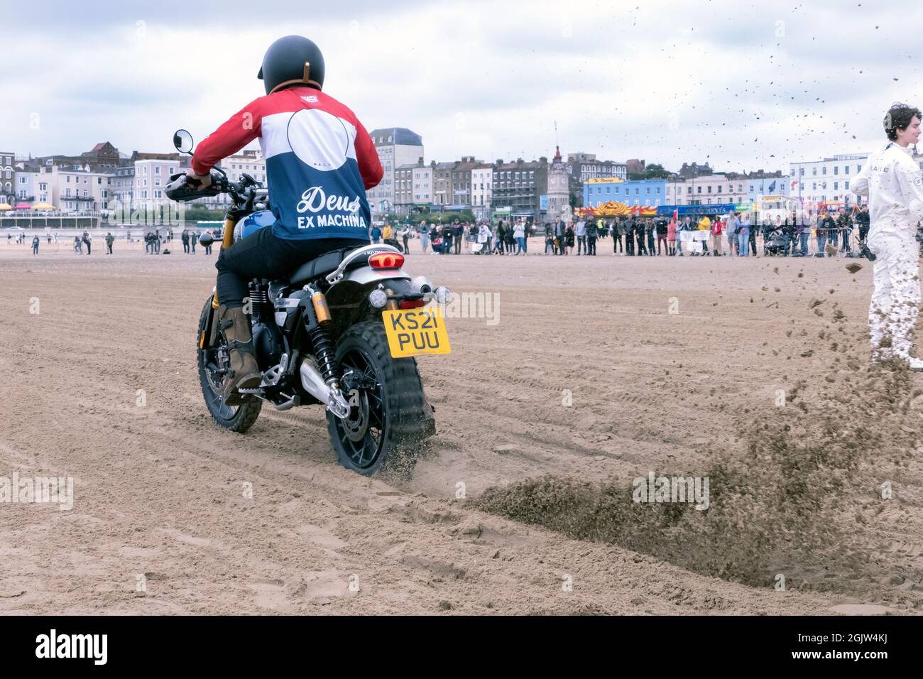 The Mile Beach Race 2021. Moto Sprint corse sulla spiaggia di sabbia Margate Thanet Kent Regno Unito Foto Stock