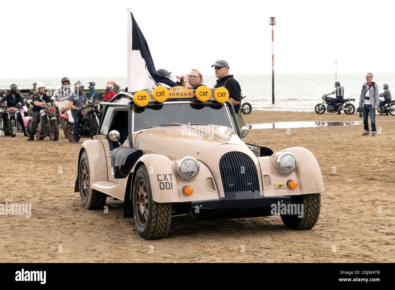 The Mile Beach Race 2021. Moto Sprint corse sulla spiaggia di sabbia Margate Thanet Kent Regno Unito Foto Stock