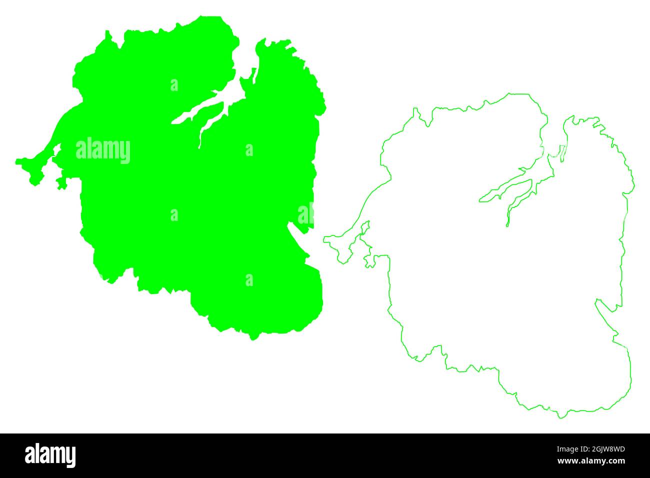 Ottobre Rivoluzione isola (Russia, Federazione Russa, Severnaya Zemlya arcipelago, Krasnoyarsk Krai) mappa illustrazione vettoriale, schizza schizzo Octobe Illustrazione Vettoriale