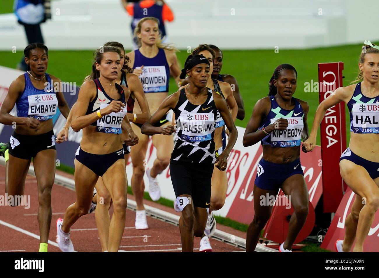 Zurigo, 09 set 2021 1500m Sifan Hassan (C) visto in azione durante la Wanda Diamond League allo Stadio Litzigrund Zurigo Svizzera il 09 settembre Foto Stock