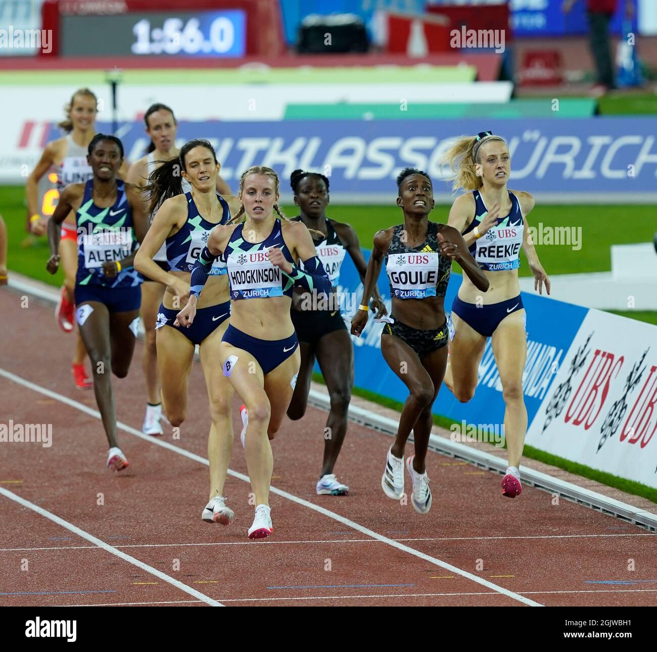 Zurigo, 09 set 2021 il vincitore di 800 m Keely Hodgkinson (GBR) è stato visto in azione durante la Wanda Diamond League allo stadio Litzigrund di Zurigo Svizzera su S. Foto Stock