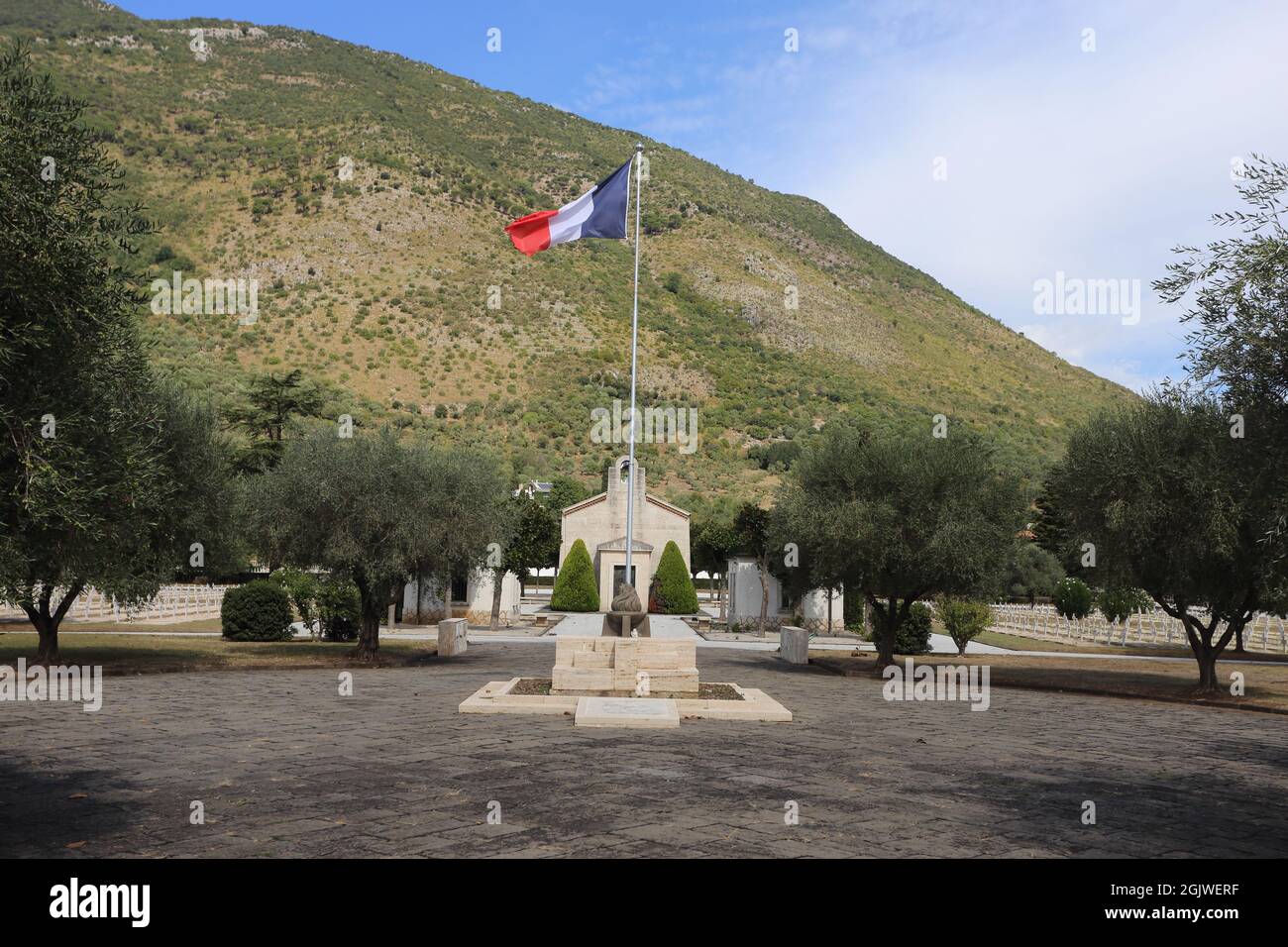 Venafro, Italia - 2 settembre 2021. Il cimitero militare di guerra francese Foto Stock