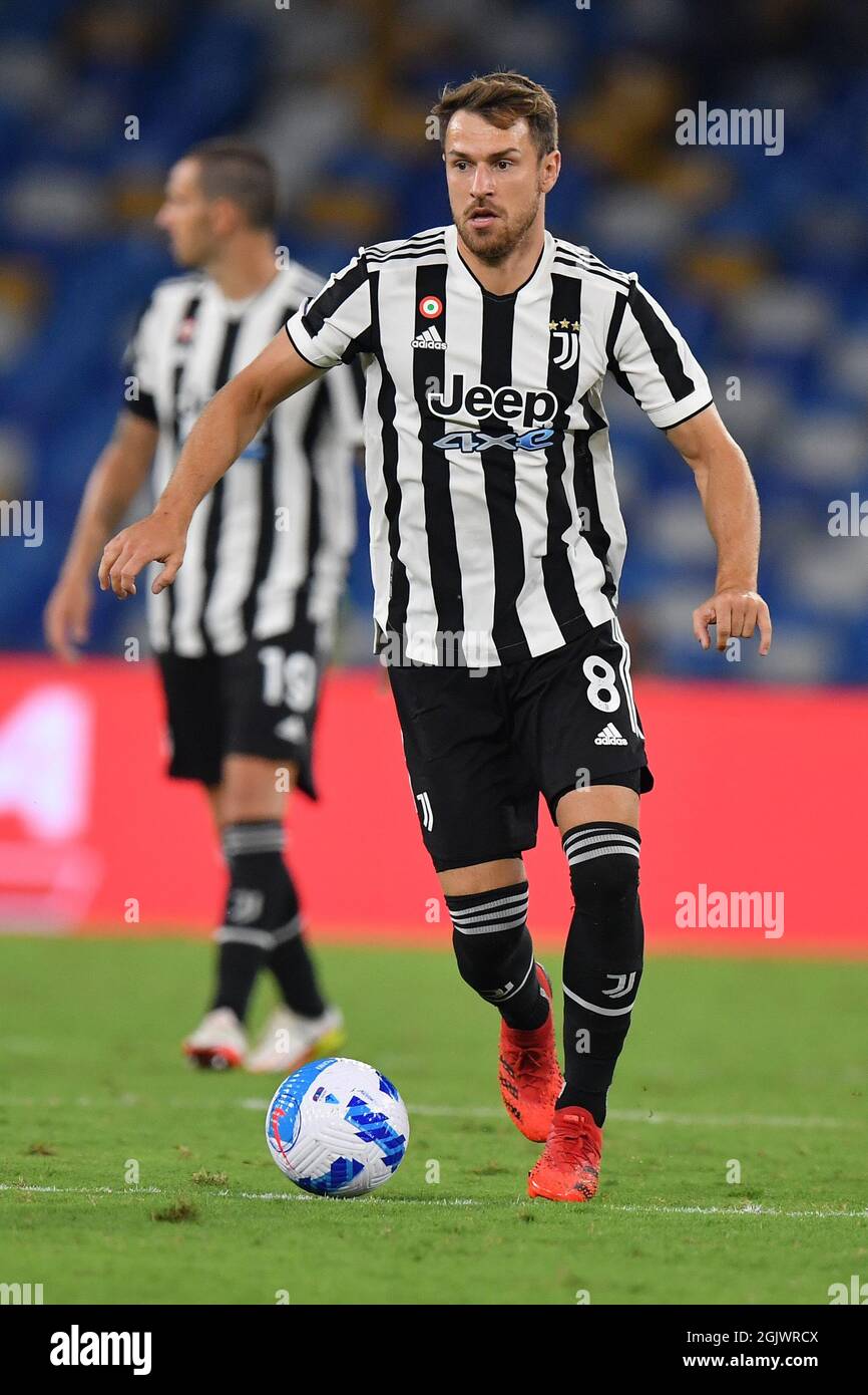 Il centrocampista della Juventus Aaron Ramsey durante SSC Napoli vs Juventus FC, una partita di calcio italiana a Napoli, Italia, settembre 11 2021 Foto Stock