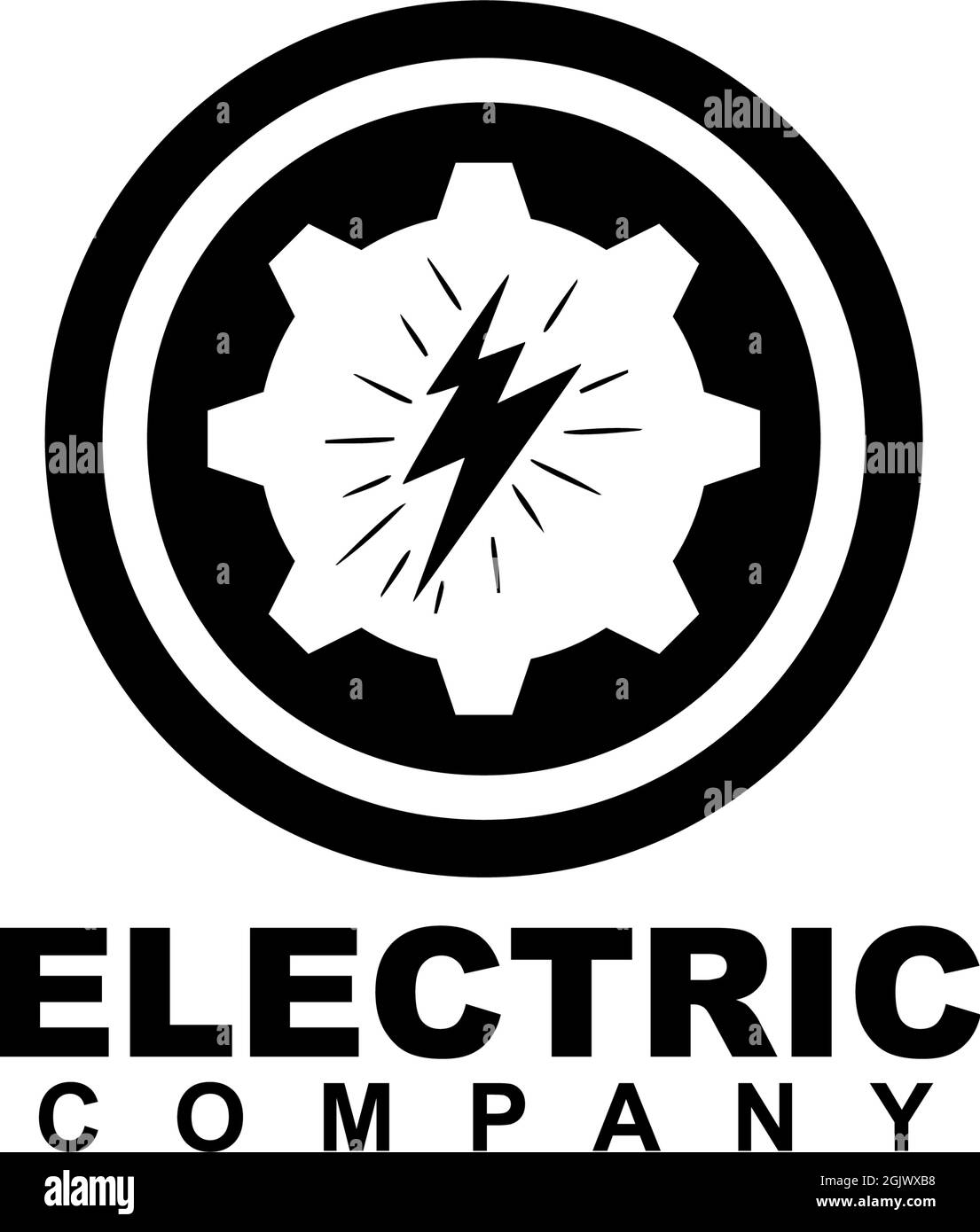 Electric business Company logo design modello vettore ispirazione con l'uso di icona Thunderligh Illustrazione Vettoriale