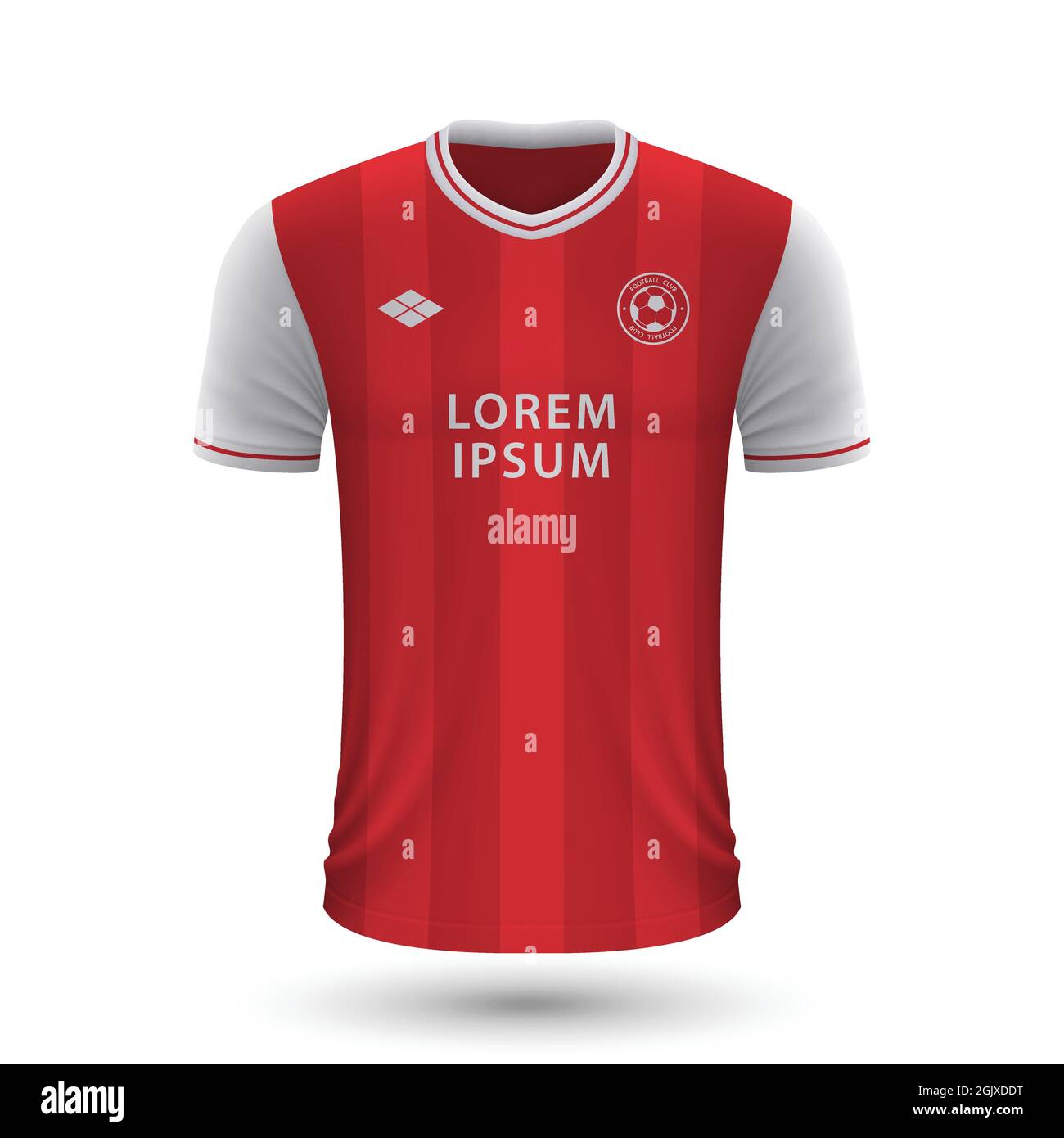 Maglia da calcio realistica Reims 2022, modello in maglia per la divisa da calcio. Illustrazione vettoriale Illustrazione Vettoriale