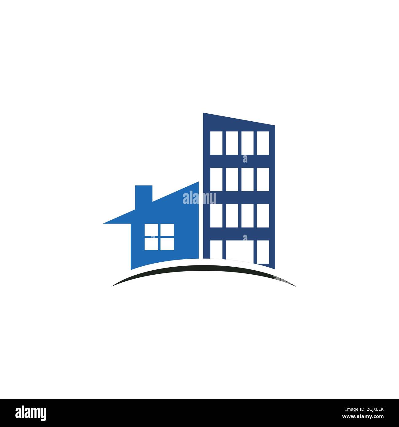 astratto appartamento edificio residenza logo icona flat vettoriale concetto grafico semplice design elegante Illustrazione Vettoriale