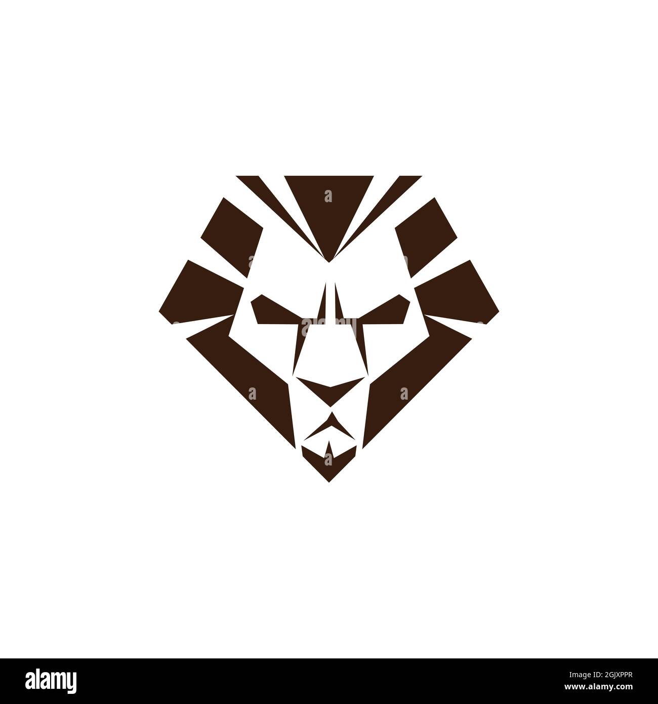 logo lion face icona flat vettoriale concetto grafico semplice design elegante Illustrazione Vettoriale