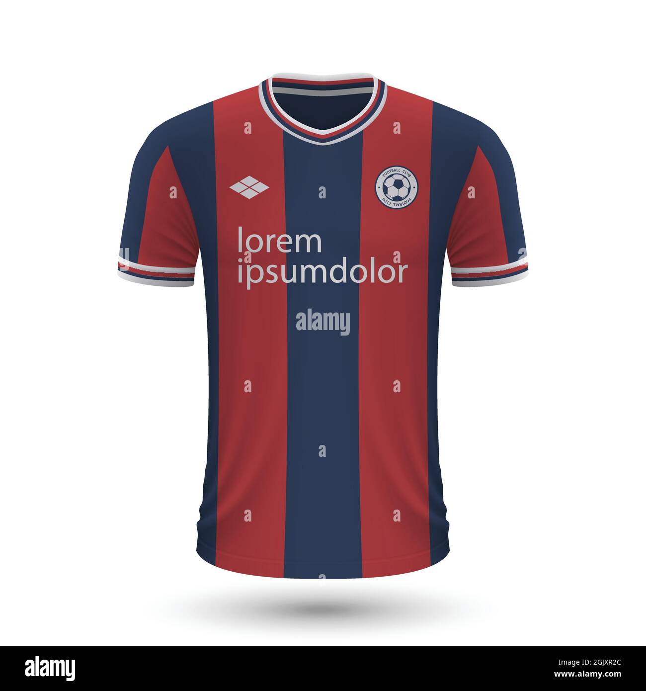 Maglia da calcio realistica Bologna 2022, modello in maglia da calcio per la divisa da calcio. Illustrazione vettoriale Illustrazione Vettoriale