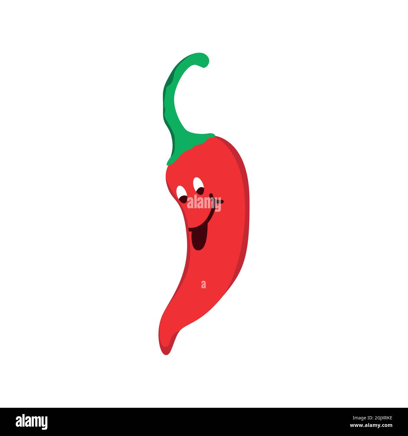 smile chili rosso pepe logo icona flat vettoriale concetto grafico semplice design elegante Illustrazione Vettoriale