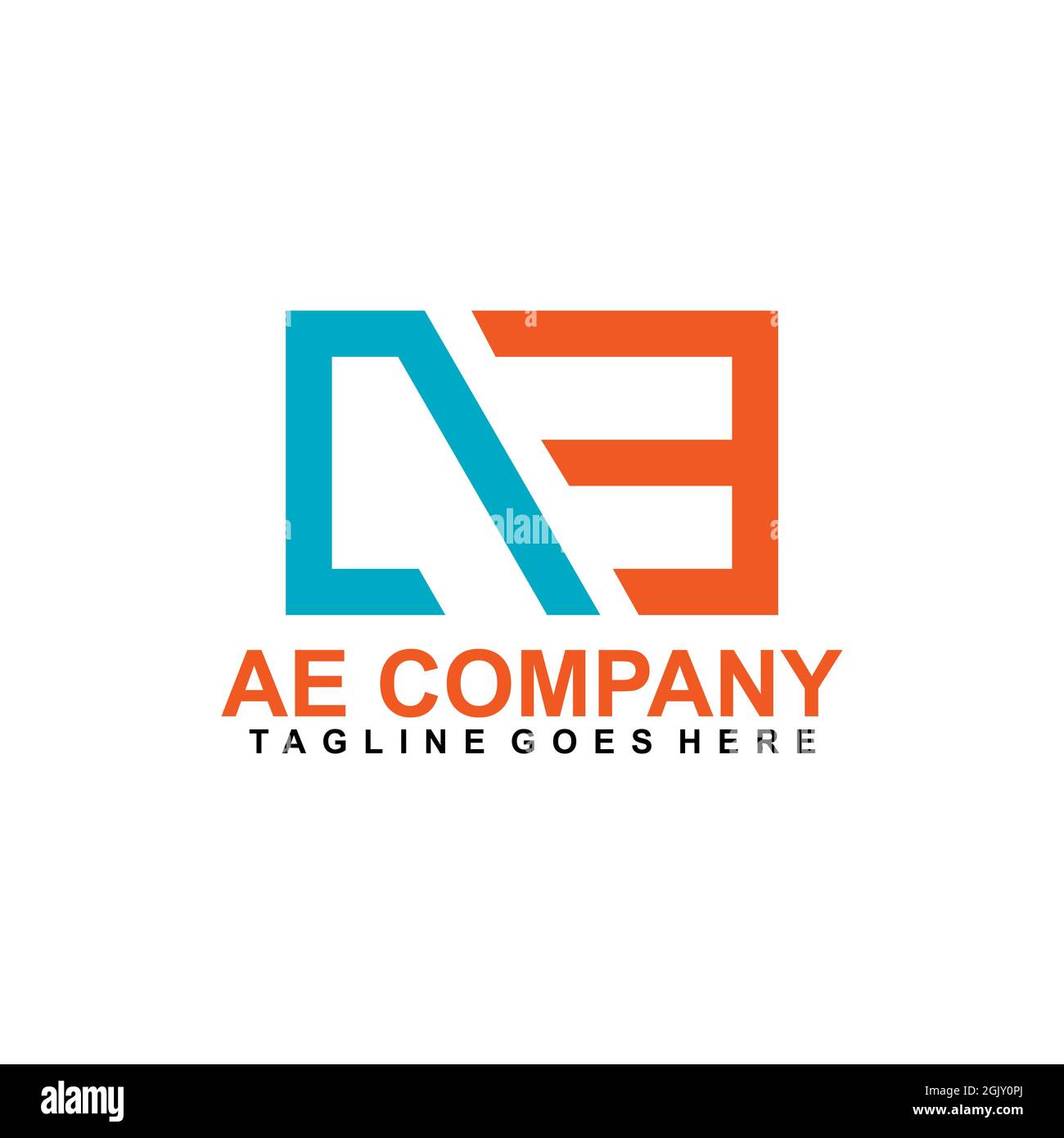 Modello di illustrazione vettoriale dell'icona iniziale del logo della lettera AE Illustrazione Vettoriale