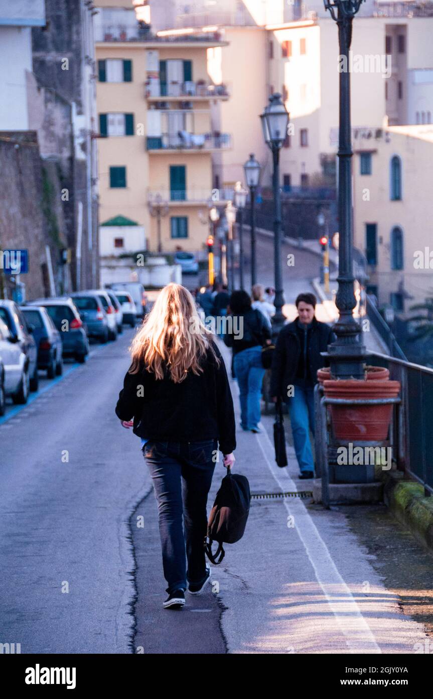 Studente universitario a Meta, Italia, Sorrento Italia. Foto Stock