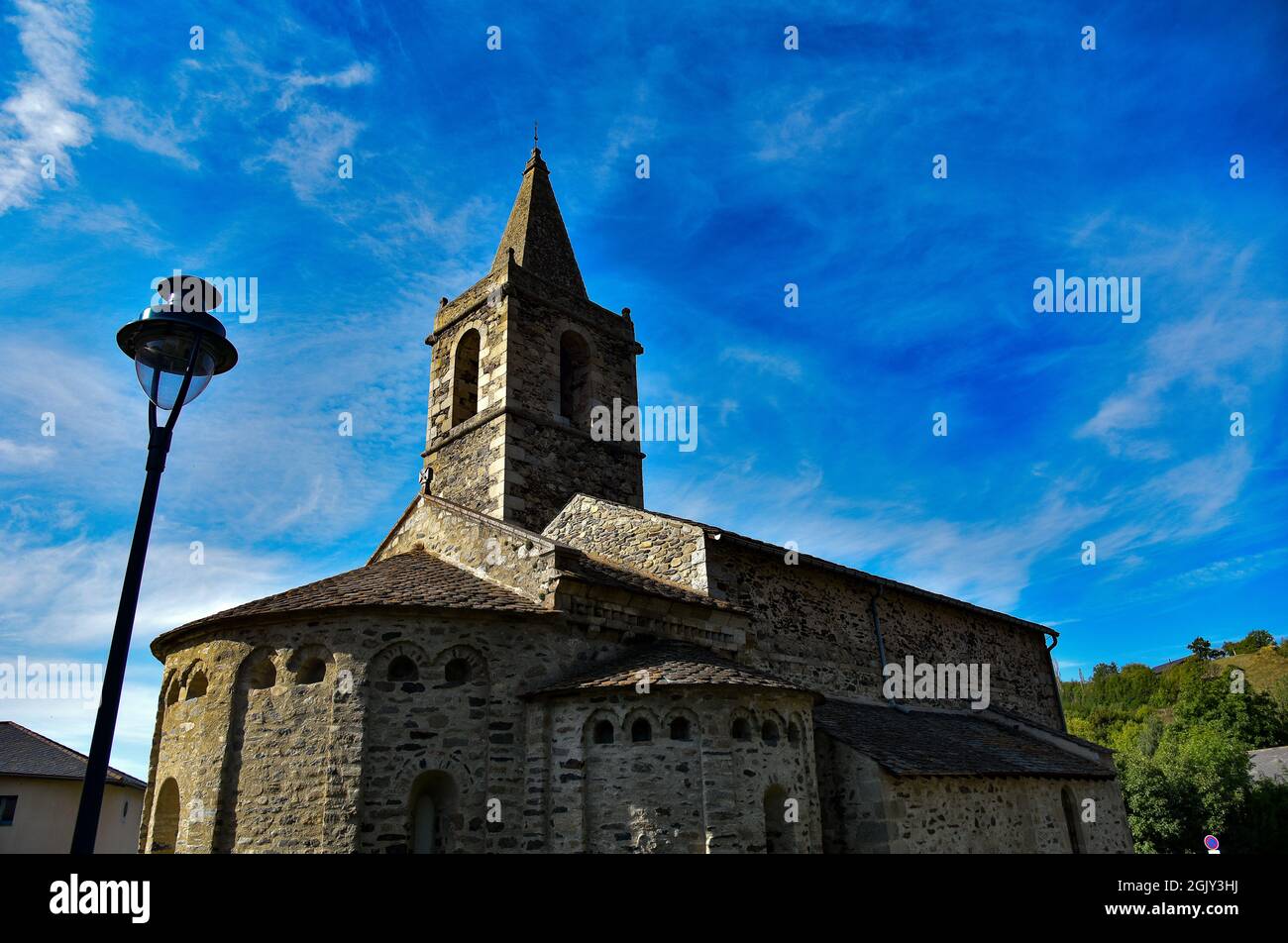 La localidad y comuna francesa de Ur se encuentra en el departamento de los Pirineos Orientales en Francia, Foto Stock